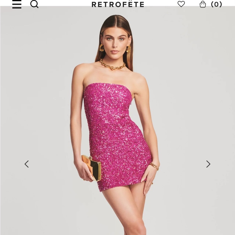 Gorgeous retrofete hot pink strapless mini dress Small